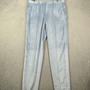 Opposuits Mens 44 Straight Pants Velvet Dress Light Blue Ombre Formal Pocket EUC